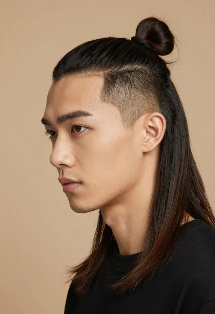 Man Bun with Fade Man Bun with Fade