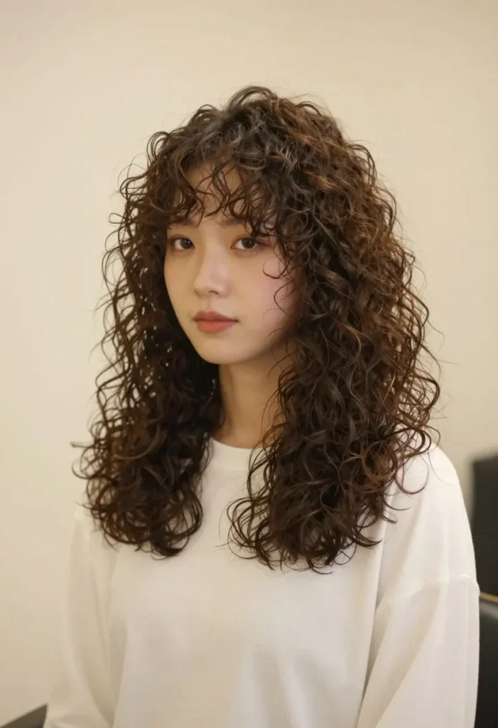 Medium Length Curly Hair with Bangs Medium Length Curly Hair with Bangs