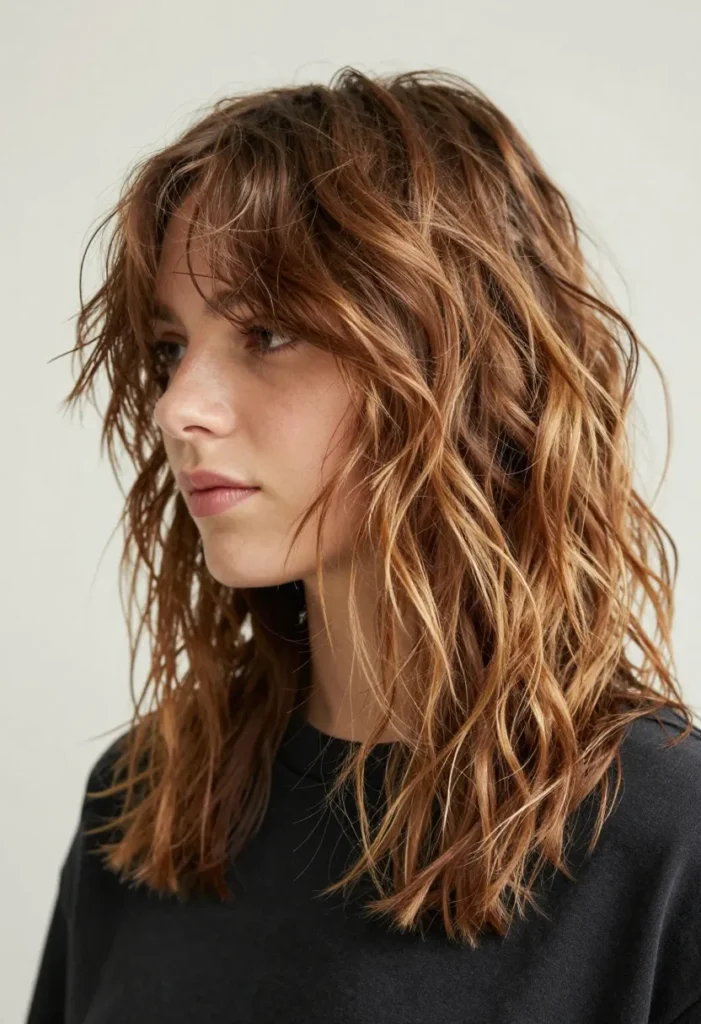 Messy Lob with Textured Bangs Messy Lob with Textured Bangs