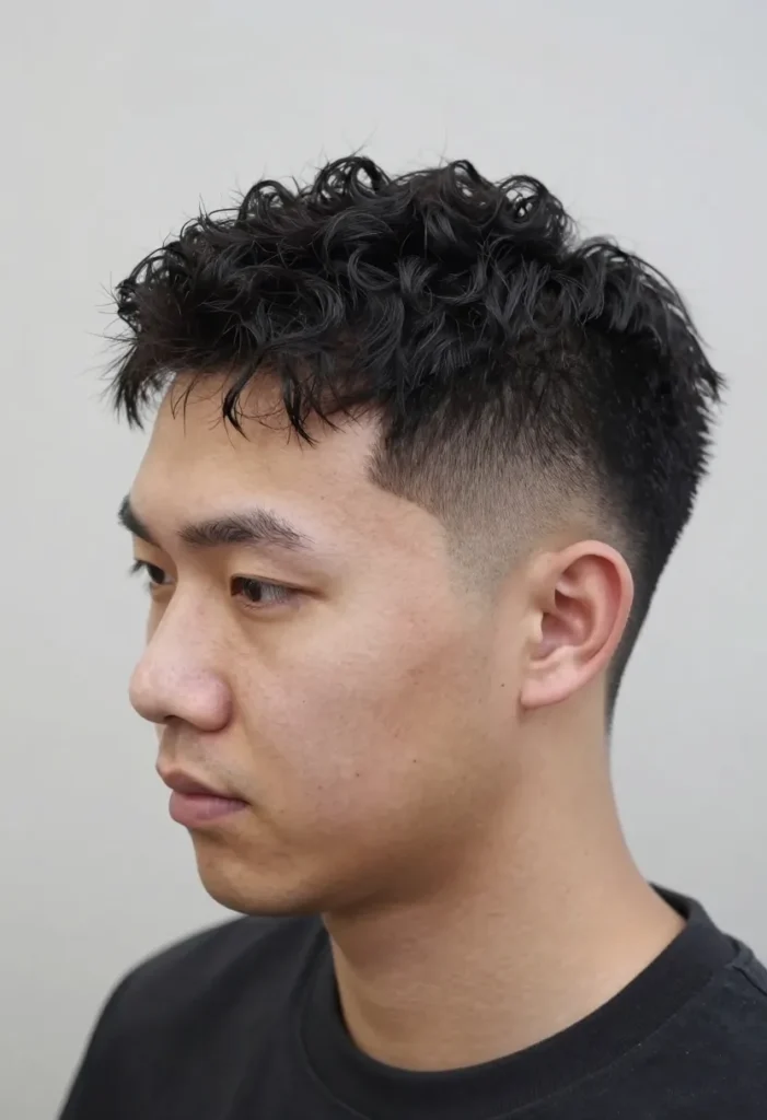 Mid Fade with Messy Top Mid Fade with Messy Top