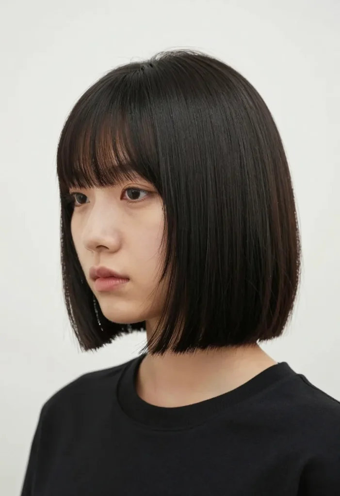 Mid-Length Bob with Full Bangs Mid-Length Bob with Full Bangs