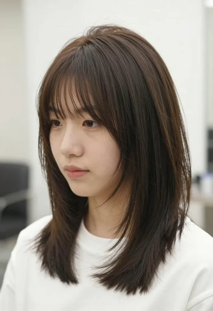 Mid-Length Layers with Bangs Mid-Length Layers with Bangs