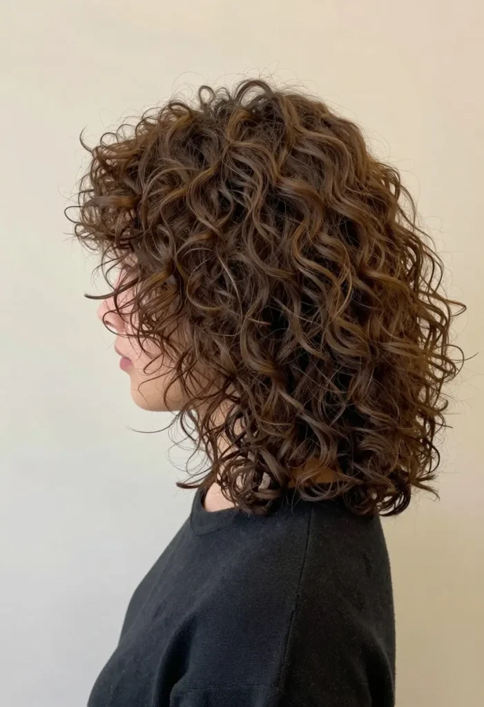 Mid-Length Shag for Curly Hair Mid-Length Shag for Curly Hair
