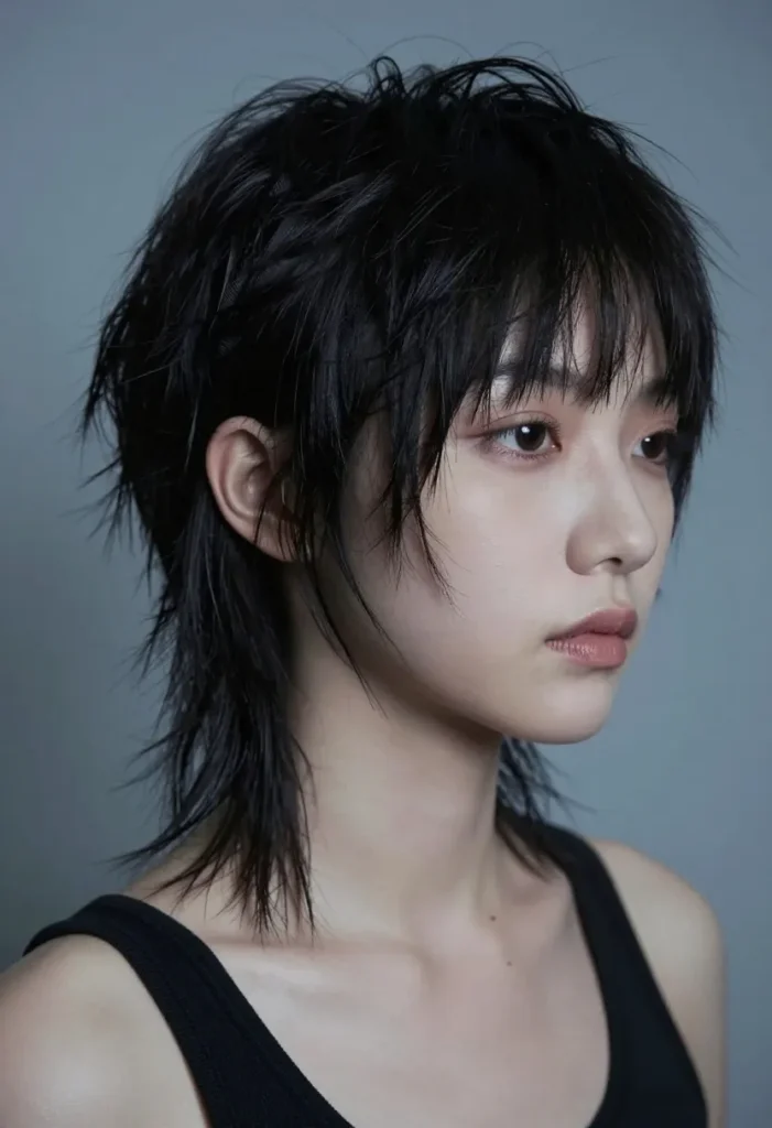 Mid-Length Shag with Razor Bangs Mid-Length Shag with Razor Bangs
