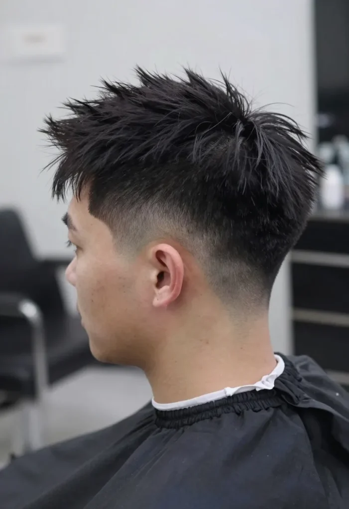 Mohawk Burst Fade with Line Up Mohawk Burst Fade with Line Up