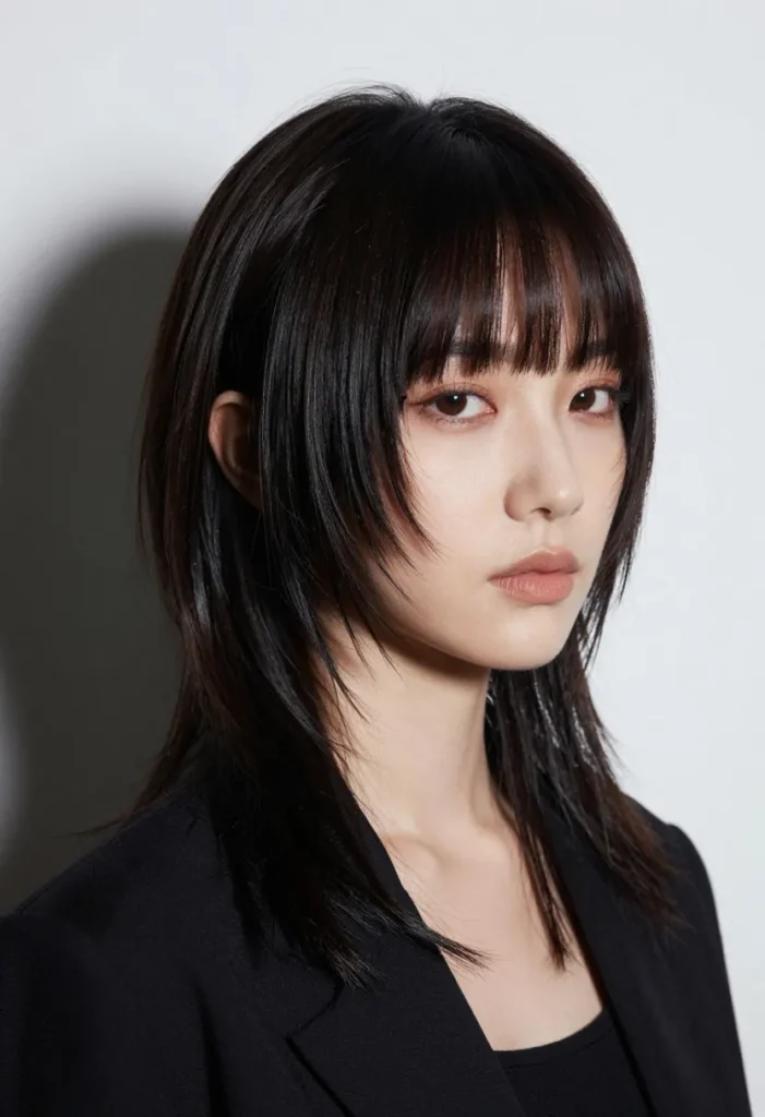 Mullet with Full Bangs Mullet with Full Bangs