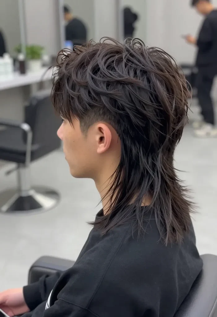 Mullet with Temple Fade Mullet with Temple Fade