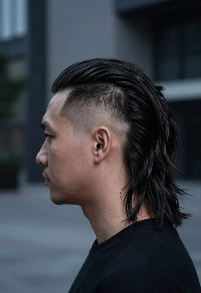 Mullet with Wave Design Mullet with Wave Design