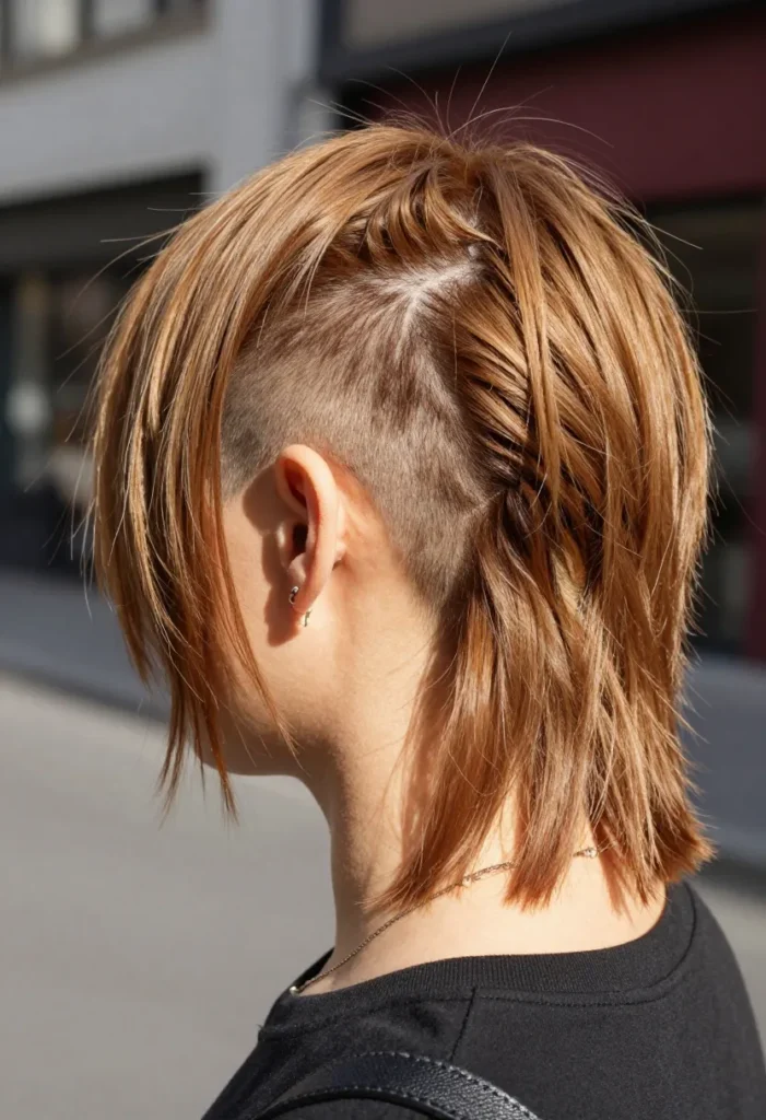 Nape Undercut with Star Design Nape Undercut with Star Design