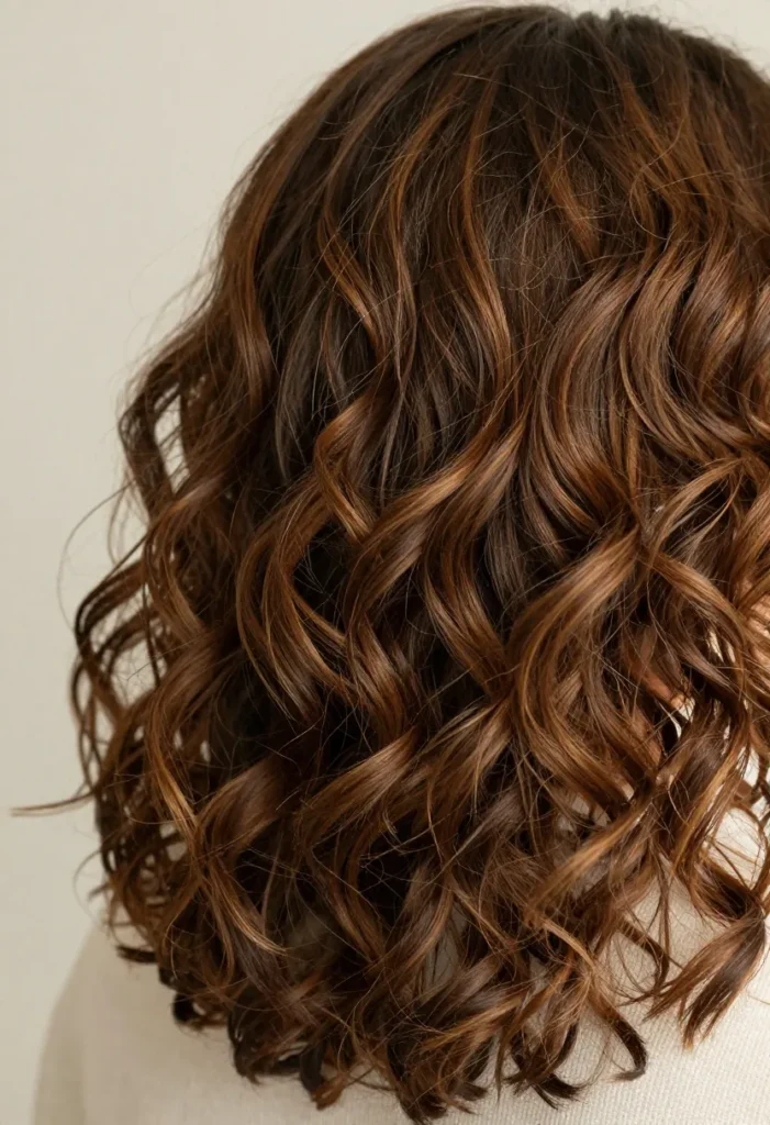 Natural Curls with Caramel Highlights Natural Curls with Caramel Highlights
