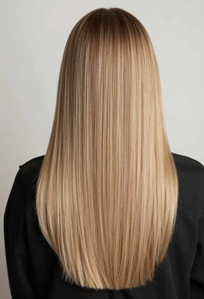 One-Length Balayage Cut One-Length Balayage Cut