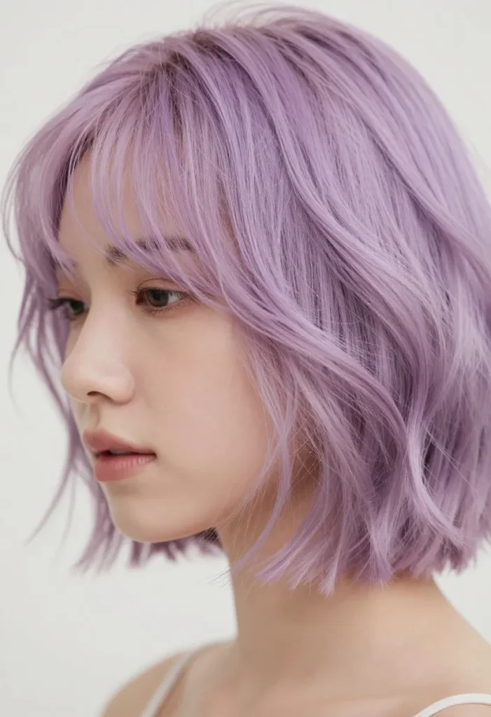Pastel Lilac Cropped Waves Pastel Lilac Cropped Waves