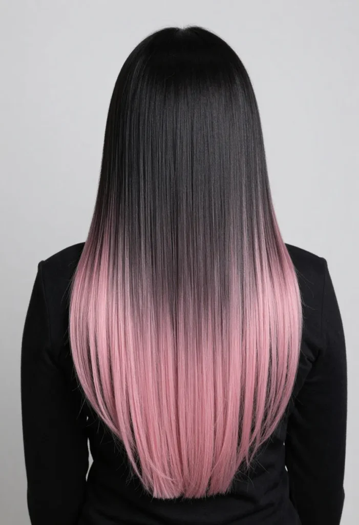 Pastel Pink to Black Ombre Pastel Pink to Black Ombre