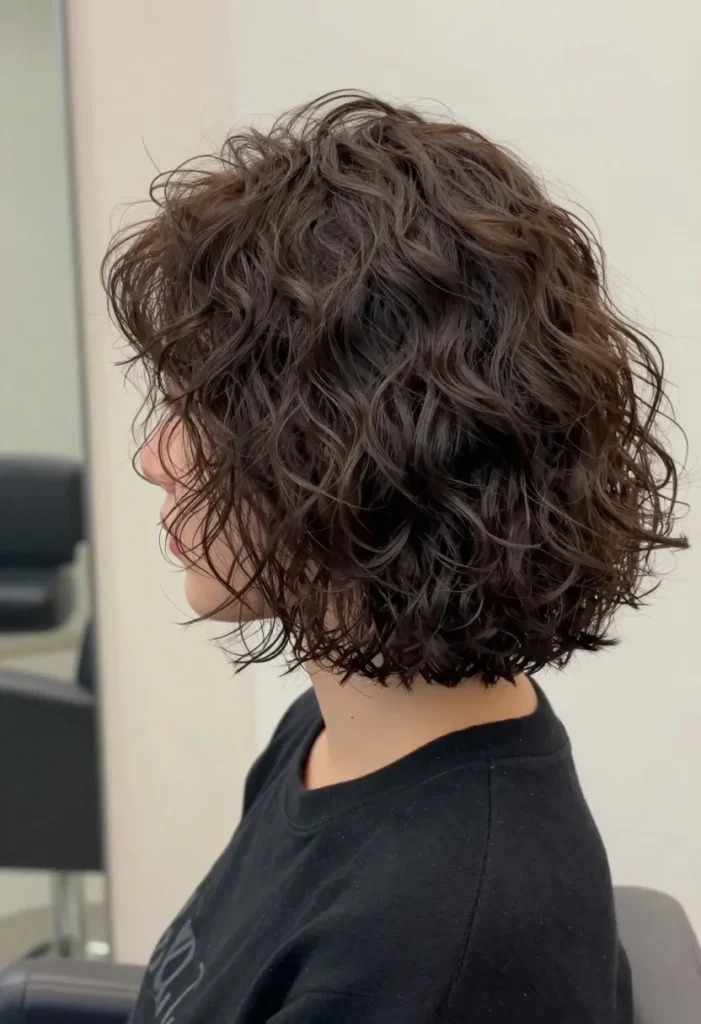 Permed Bob with Bouncy Curls Permed Bob with Bouncy Curls
