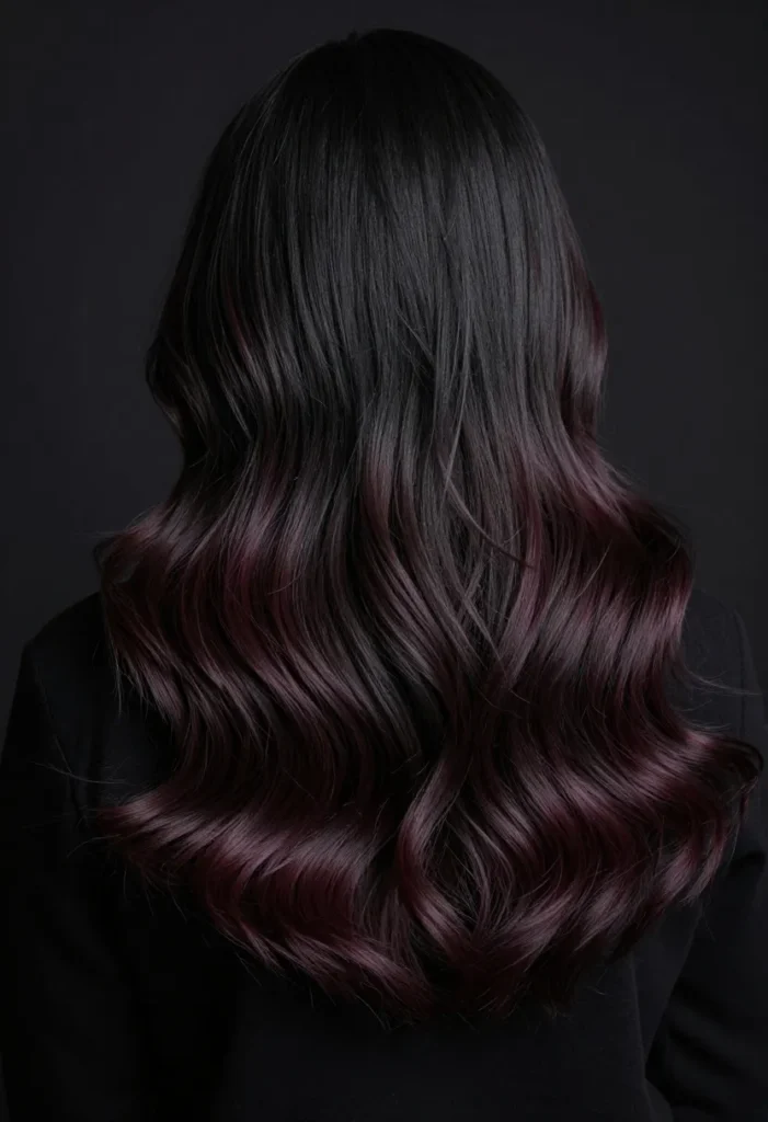 Plum-Brushed Black Waves Plum-Brushed Black Waves