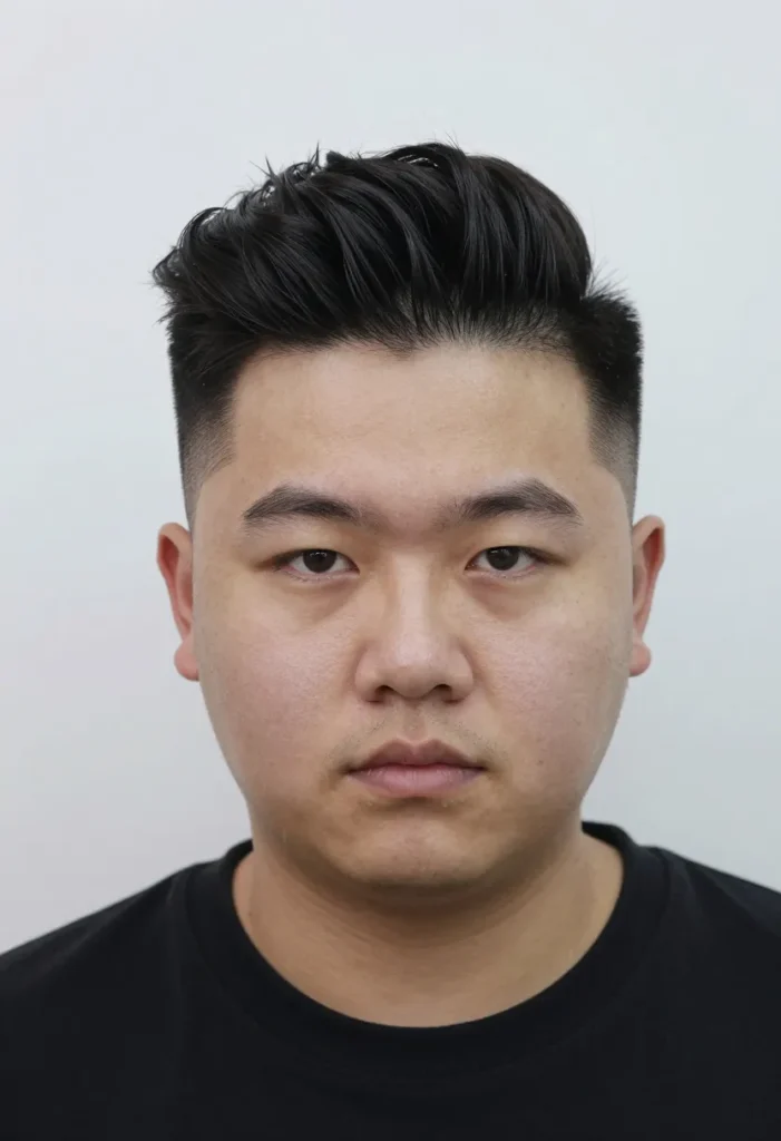 Pompadour and Shaved In Line Pompadour and Shaved In Line