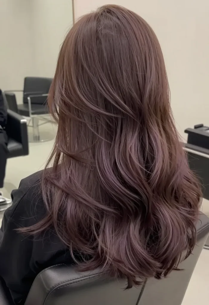 Purple Balayage on Brown Base Purple Balayage on Brown Base