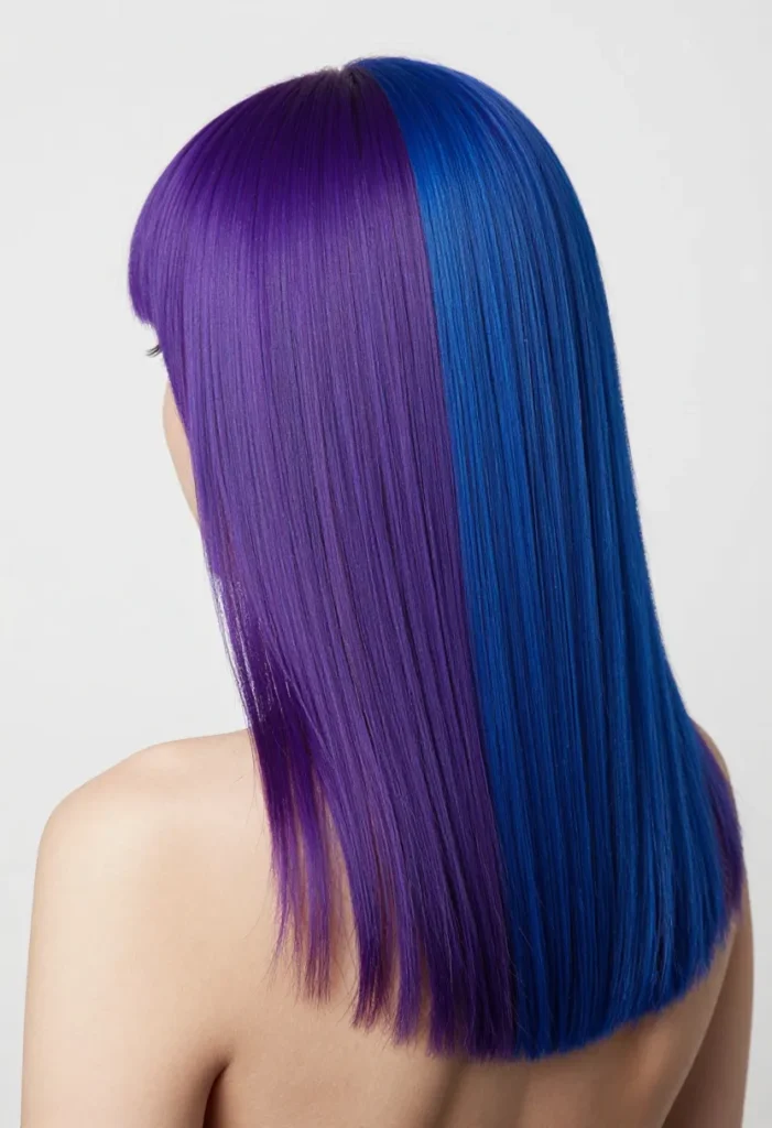 Purple-Blue Split Color Style Purple-Blue Split Color Style
