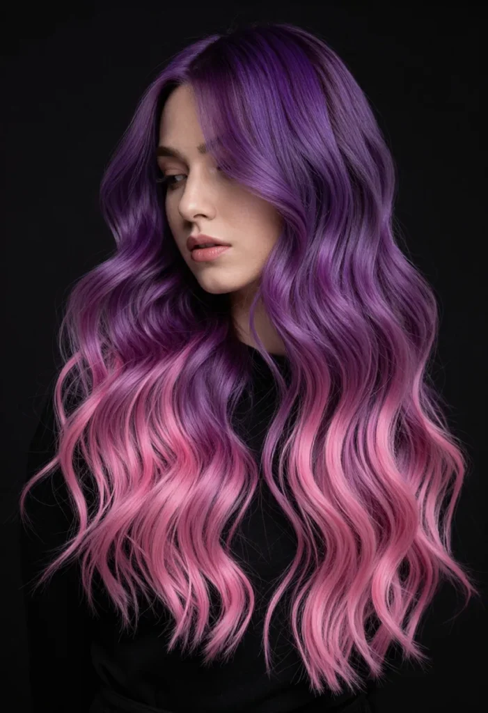 Purple and Pink Balayage Purple and Pink Balayage