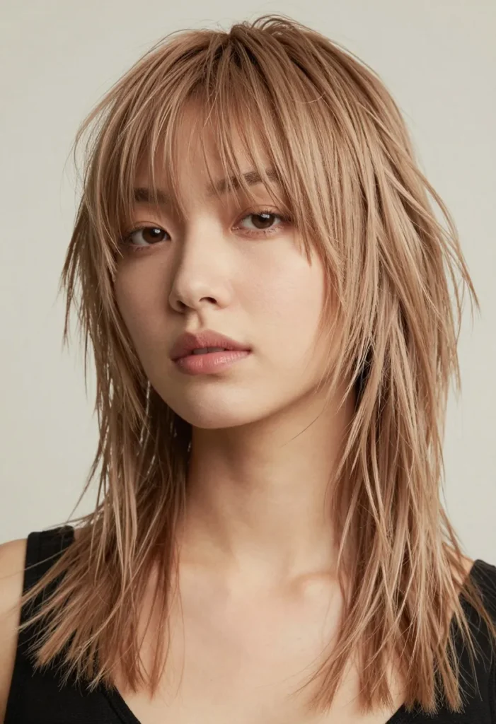 Razored Cut with Light Bangs Razored Cut with Light Bangs