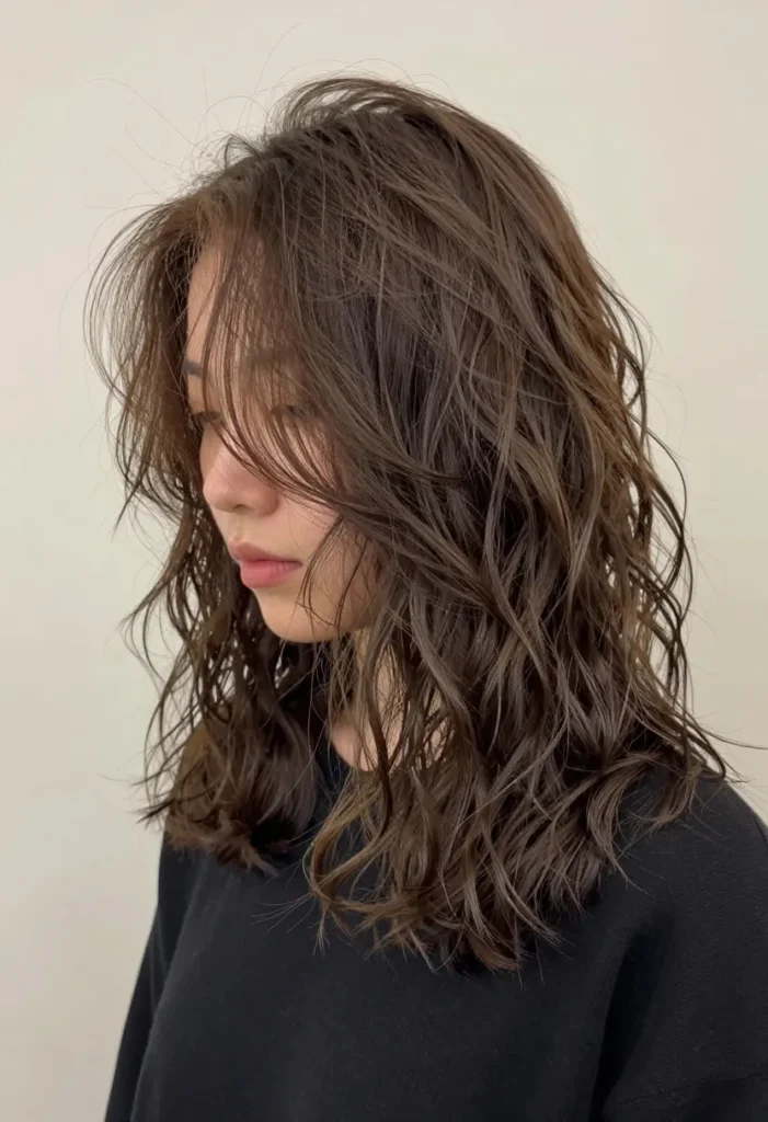 Razored Lob with Messy Waves Razored Lob with Messy Waves