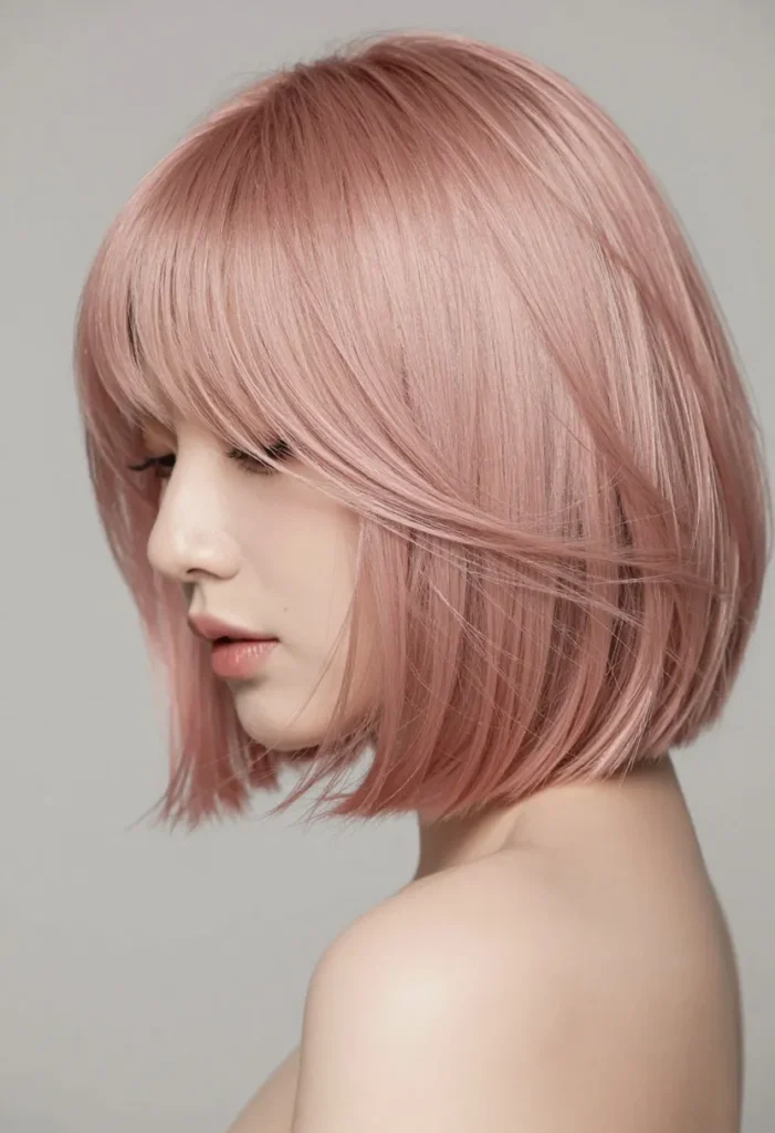 Rose Gold Feathered Bob Rose Gold Feathered Bob