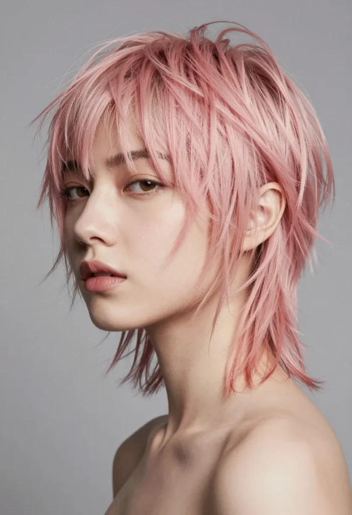 Shag with Pink Face Frame Shag with Pink Face Frame
