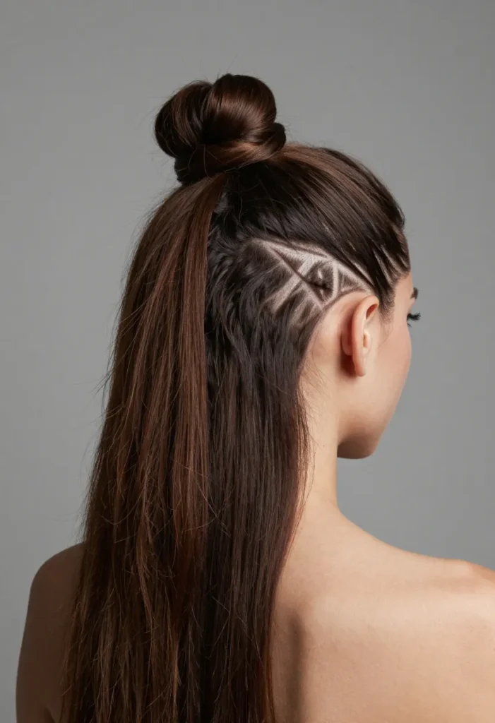 Shaved "X" Design on the Nape Shaved "X" Design on the Nape