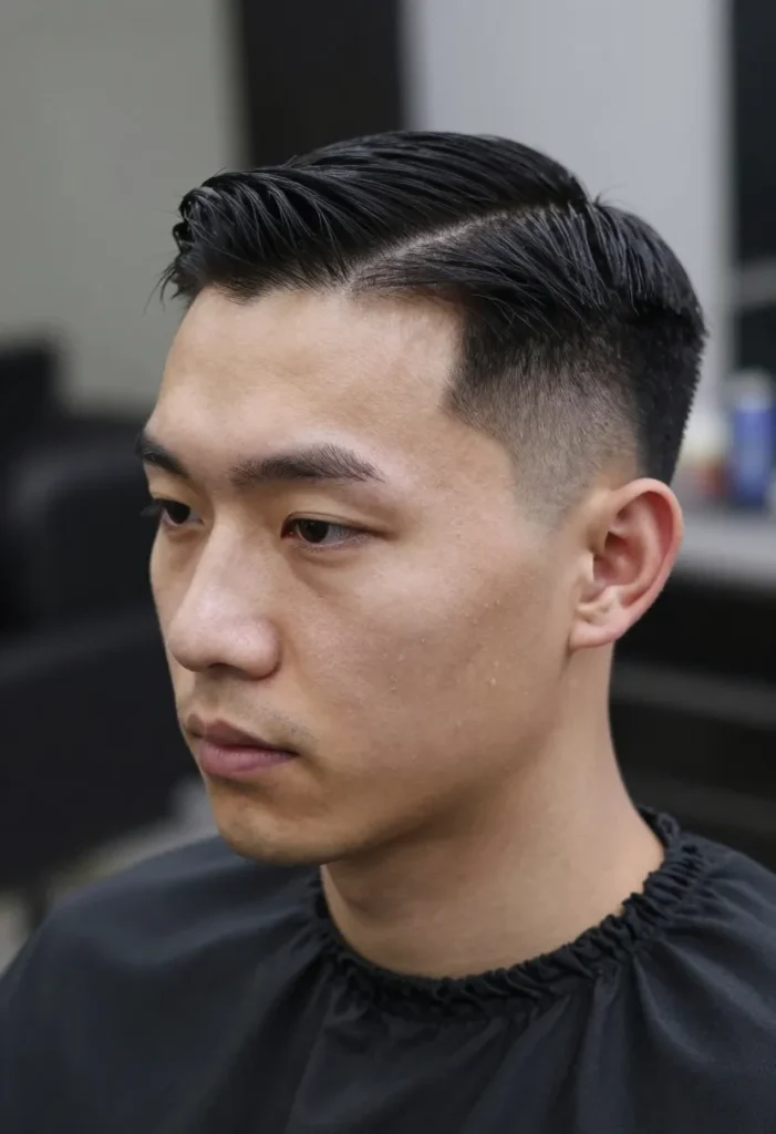 Short Sides Blended Slick Back Short Sides Blended Slick Back
