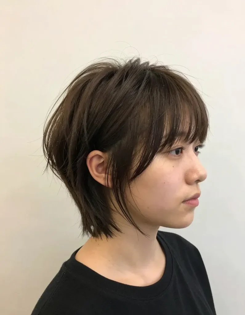 Short Hair with Irregular Parting Short Hair with Irregular Parting