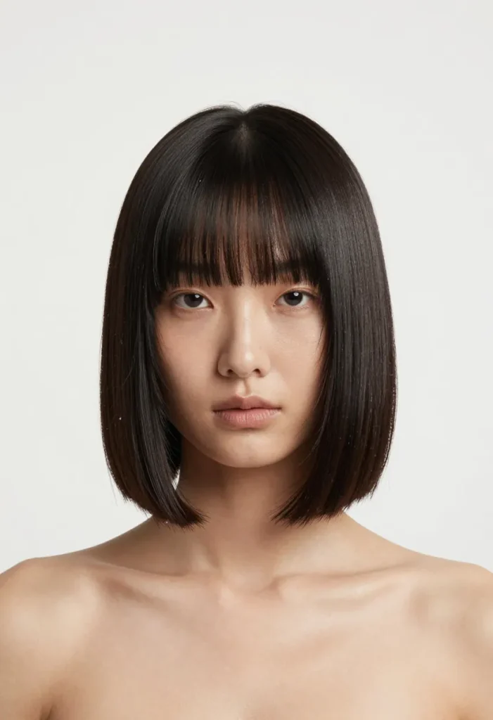 Shoulder-Length Bob with Bangs Shoulder-Length Bob with Bangs