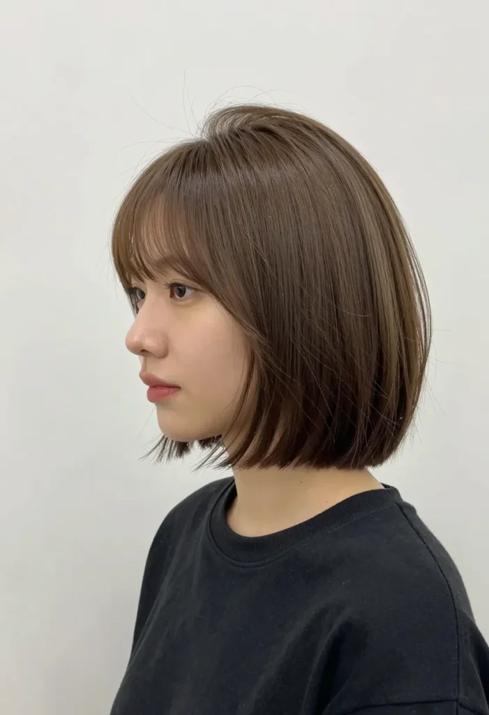 Side-Parted Bob with Wispy Bangs Side-Parted Bob with Wispy Bangs