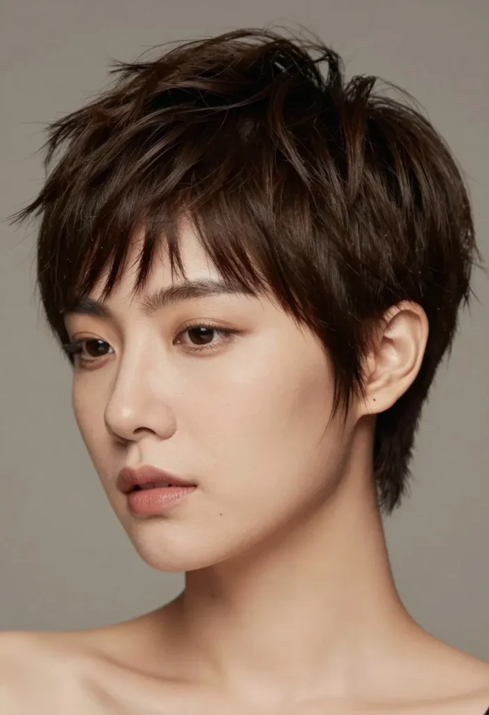 Side-Swept Long Pixie Hairstyle Side-Swept Long Pixie Hairstyle