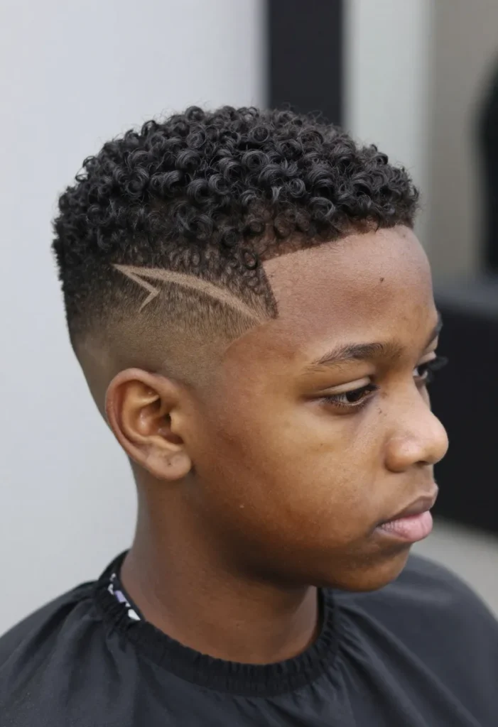 Skin Fade With Lightning Bolt Line Design Skin Fade With Lightning Bolt Line Design
