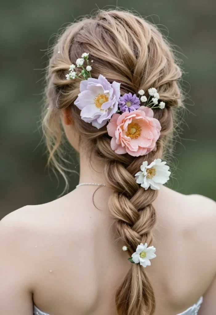Soft Braid with Real Flowers Soft Braid with Real Flowers
