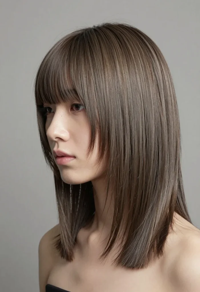 Softly Layered Chop with Bangs