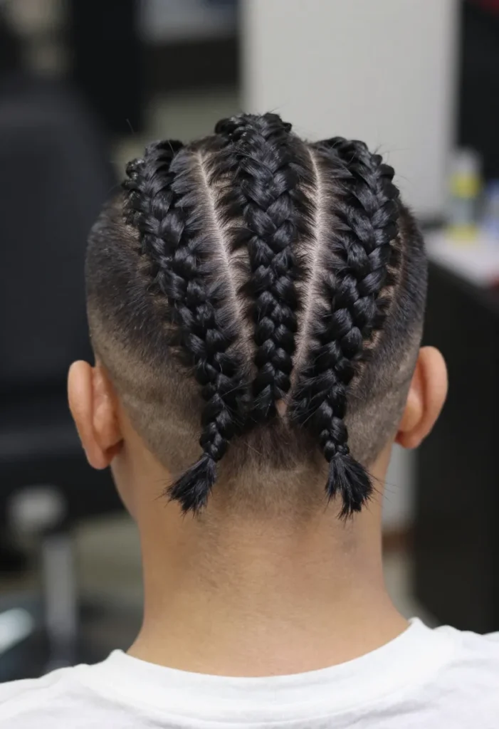 Straight-Back Braids Style Straight-Back Braids Style