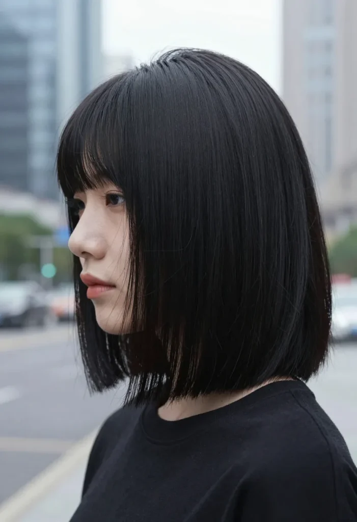 Straight Bob with Shaved Temple Straight Bob with Shaved Temple