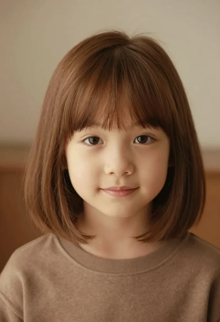 Sweet Chestnut Textured Bob for Young Girls Sweet Chestnut Textured Bob for Young Girls