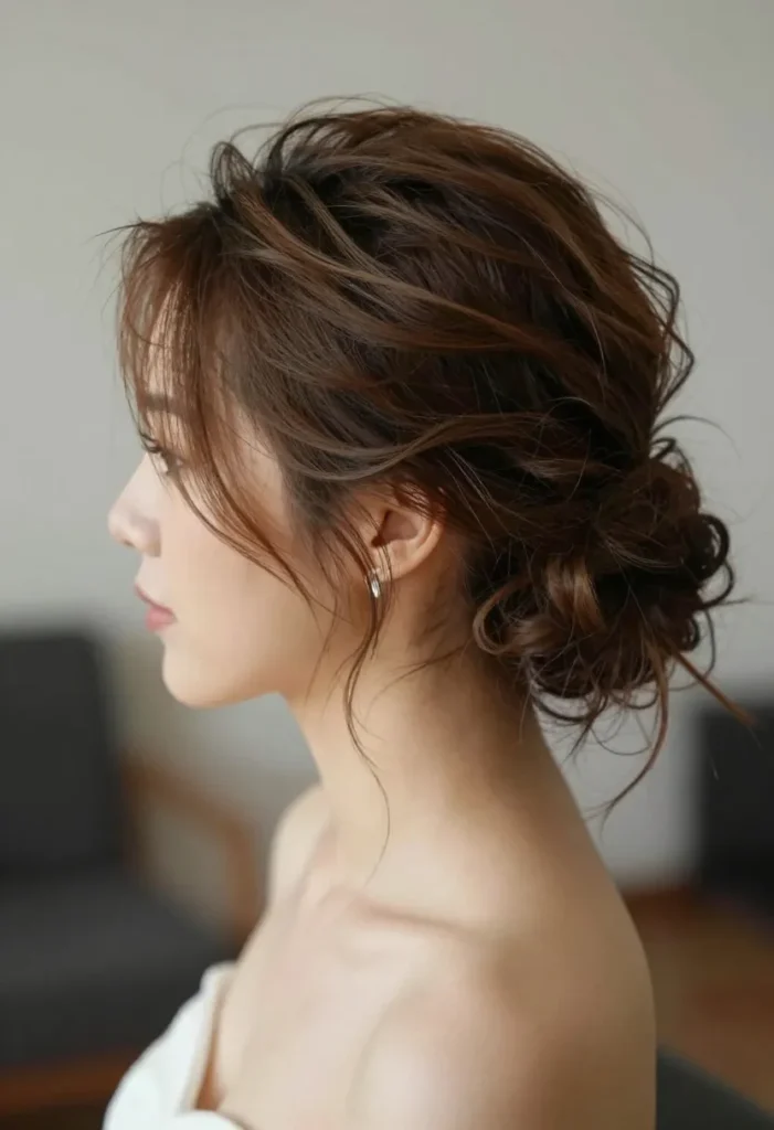 Textured Updo for Mid-Length Hair Textured Updo for Mid-Length Hair
