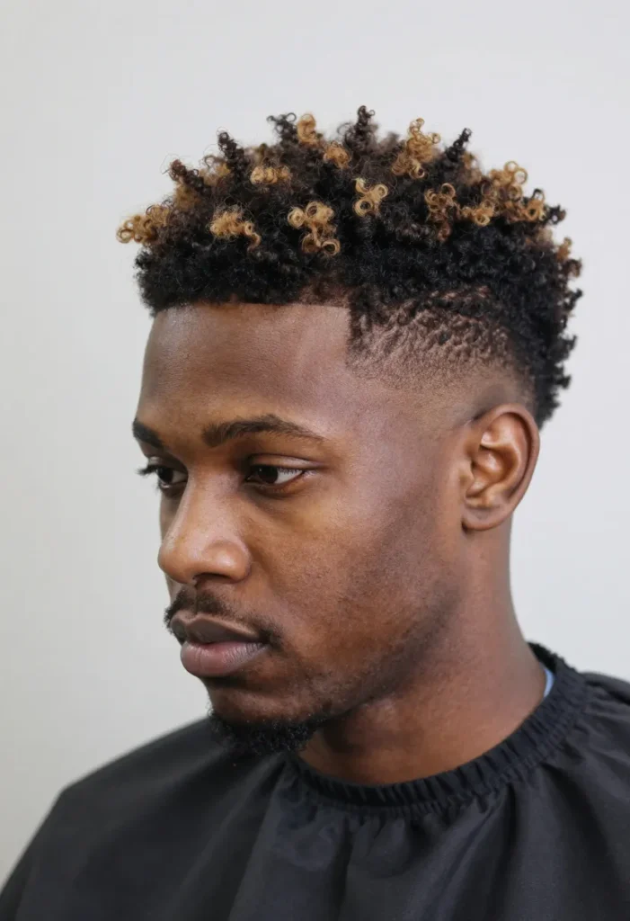 Two-Tone Fade with Shaved Design Two-Tone Fade with Shaved Design