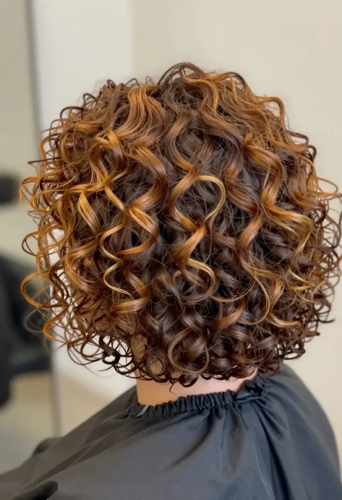 Two-Tone Style for Curly Bob Two-Tone Style for Curly Bob