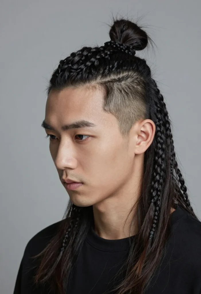 Undercut with Braids and a Bun Undercut with Braids and a Bun