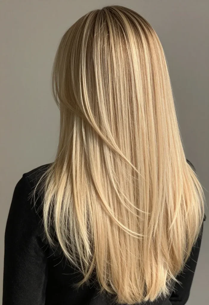 Waist-Length Style with Dark Roots Waist-Length Style with Dark Roots