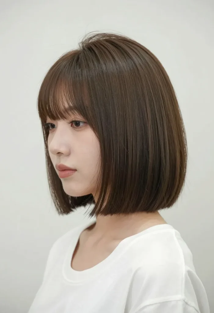 Angled Bob with a Side Fringe Angled Bob with a Side Fringe