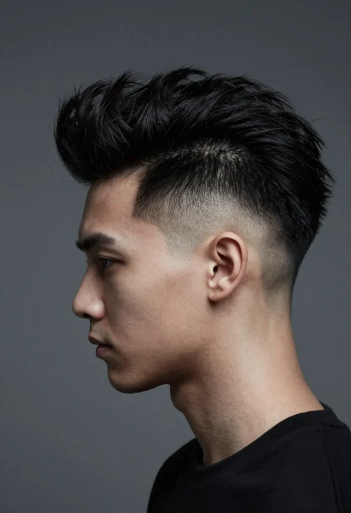 Asymmetrical Half-Shaved Pompadour Asymmetrical Half-Shaved Pompadour