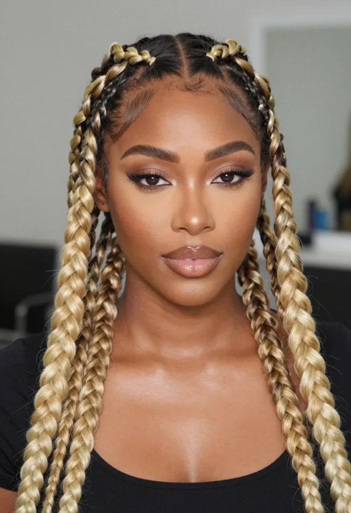 Blonde Braids With Dark Roots Blonde Braids With Dark Roots