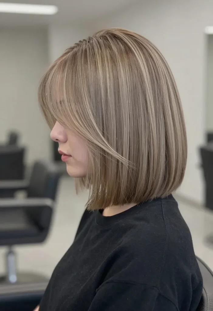 Blunt Cut with Ashy Balayage Blunt Cut with Ashy Balayage