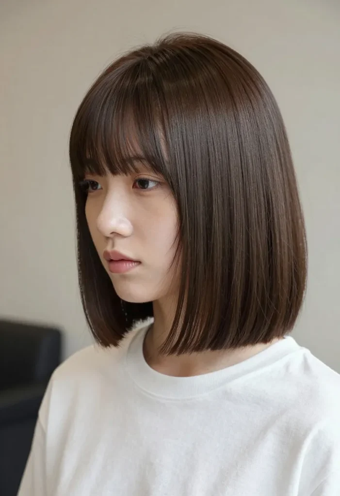 Blunt Lob with Curtain Bangs Blunt Lob with Curtain Bangs
