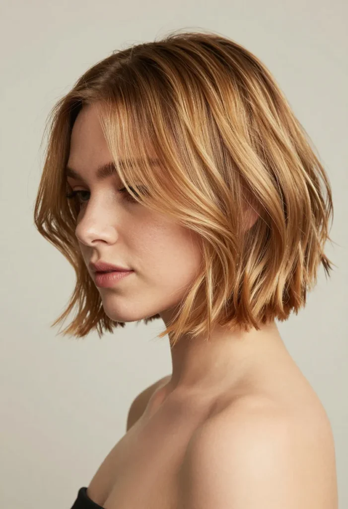 Bob with Golden Blonde Highlights Bob with Golden Blonde Highlights